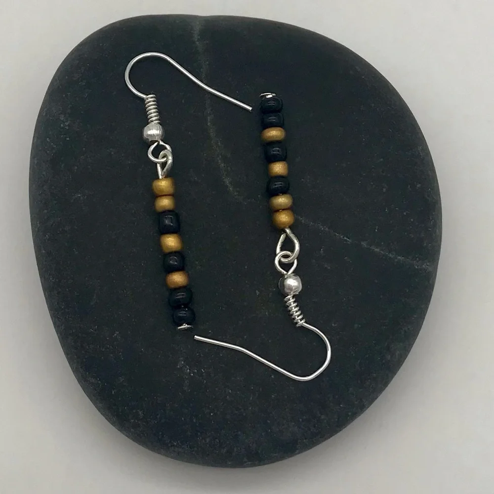 Boho Lightweight Neural Coffee Dangle Earrings - Picture 3 of 3